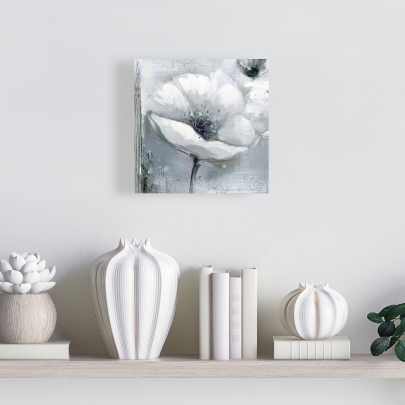 " Grayscale Flowers " Painting Print, 08X08