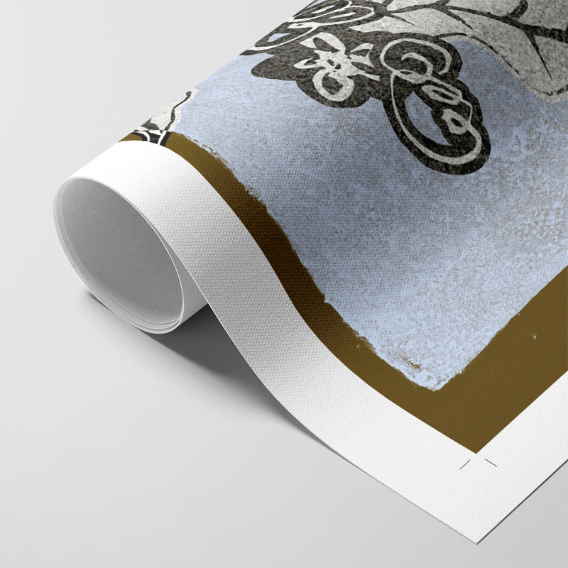 Fleurs graphiques dans un vase I - Impression sur toile seulement - NON-CADRE, H 18 po x l 12 po