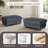 Modern Upholstered Faux Fur Square Ottoman(Set Of 2)-703592288