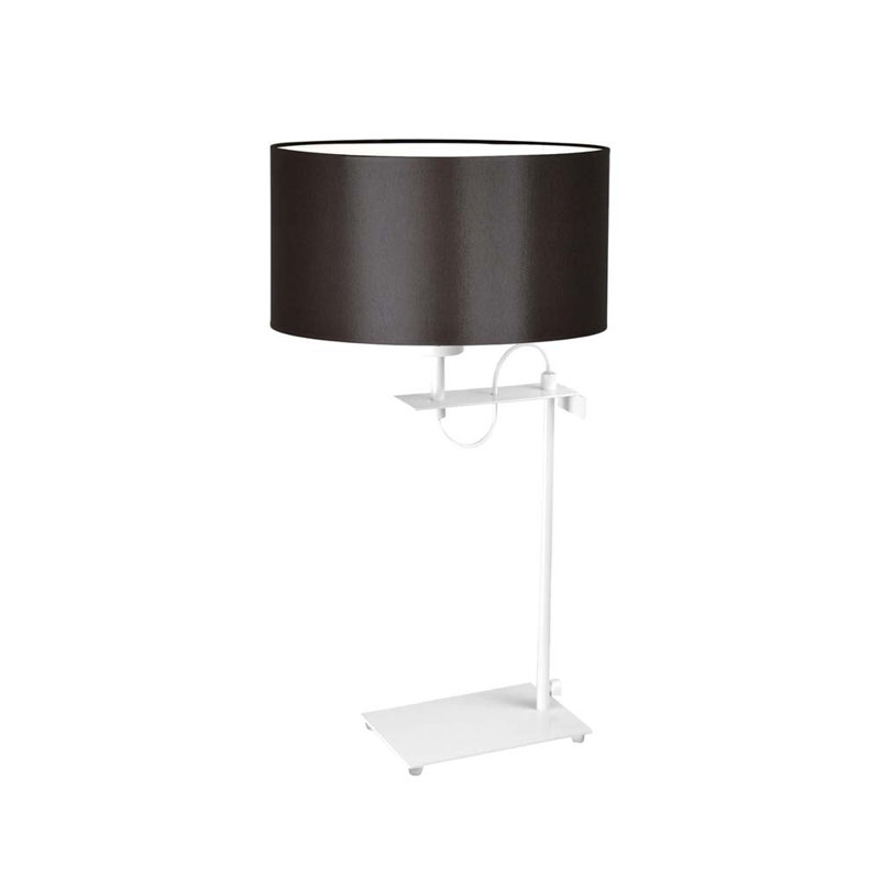Arlena Metal Desk Lamp, White, Brown
