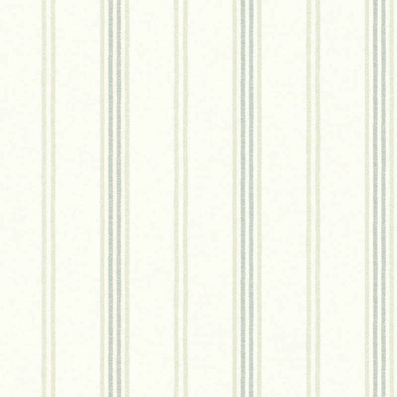 Lovage  Linen Stripe Wallpaper, Green