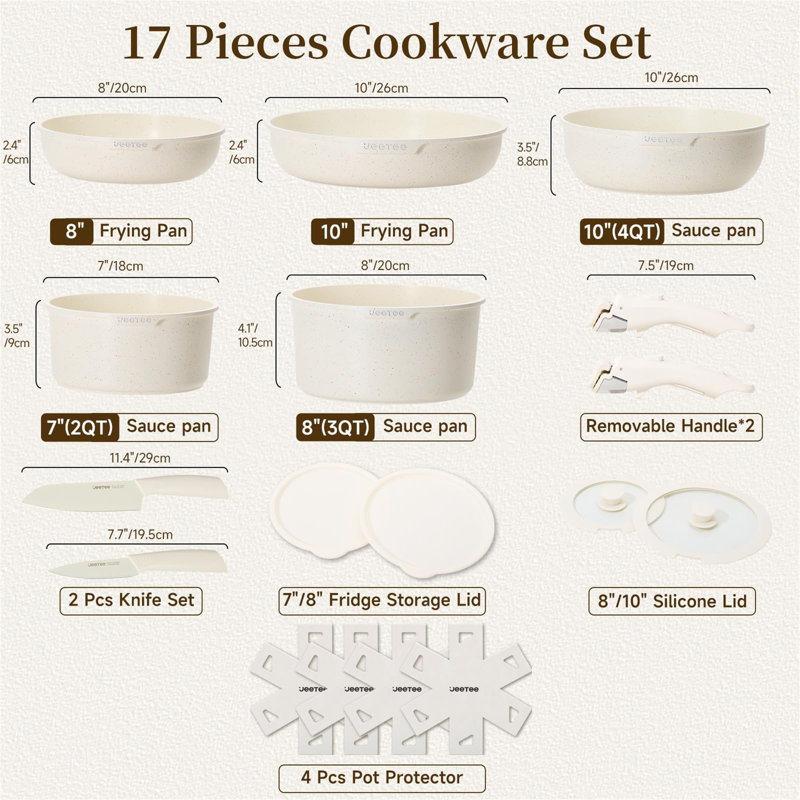 17 - Piece Non-Stick Aluminum Cookware Set