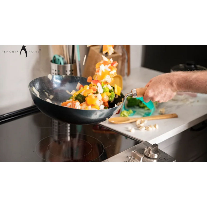 Belfry Kitchen Daniela Non-Stick Carbon Steel Wok, 8.5cm H x 31cm W
