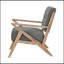 Fauteuil capitonné en tissu foncé-901949049