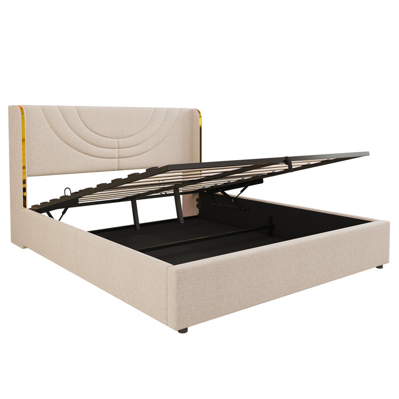 Upholstered Ottoman Storage Bed, Double (4'6)