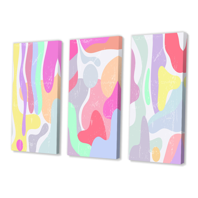 Ensemble de 3 pièces rétro Doodles I - Mid-Century, H 40 po x l 60 po