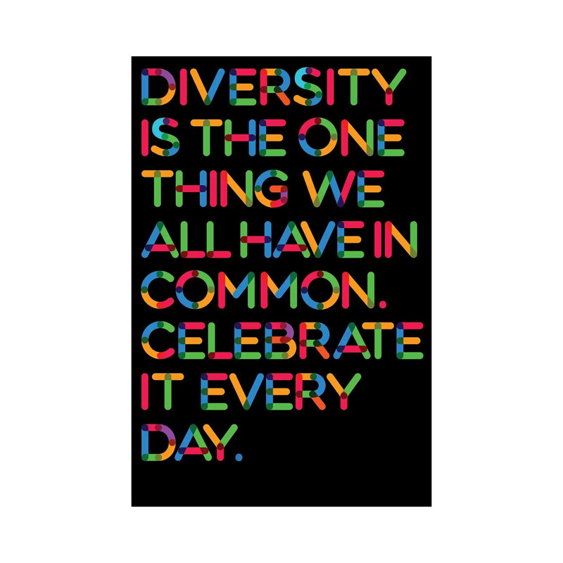 Diversity (Black Background) by The Usual Designers - Wrapped Canvas Print, 20.32 cm H x 30.48 cm W