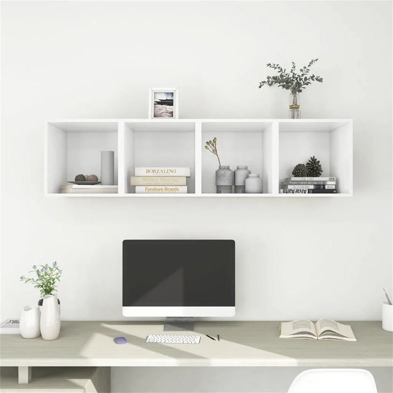 Dellahoy 4 Piece Square Cube Shelf, White