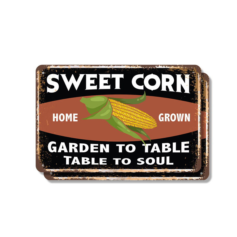 Panneau de jardin à table Sweet Corn (ensemble de 2) 7 po x 10 po