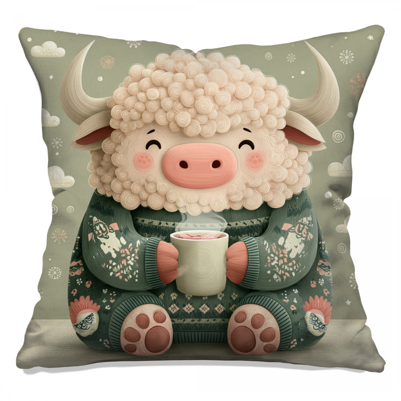 Coussins décoratifs mignons Bullly, 16 po x 16 po