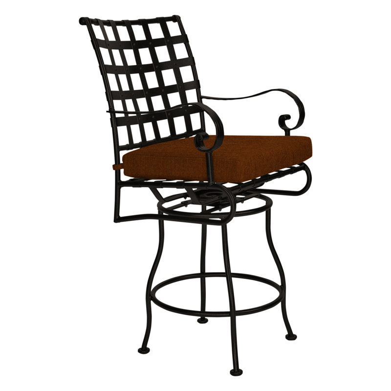 Classico Outdoor Bar Stool, Sash Denim, Carbon Black
