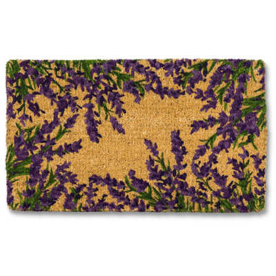 Tapis pour porte d'extérieur 30 po x 18 po Lavender Border