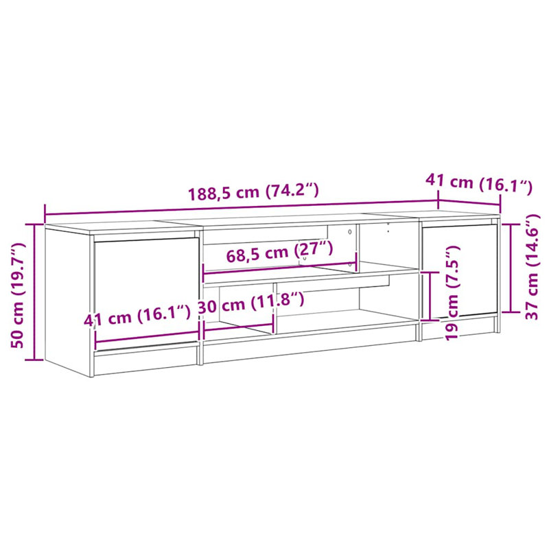 Unfinished TV Stand for TVs up to 75", White