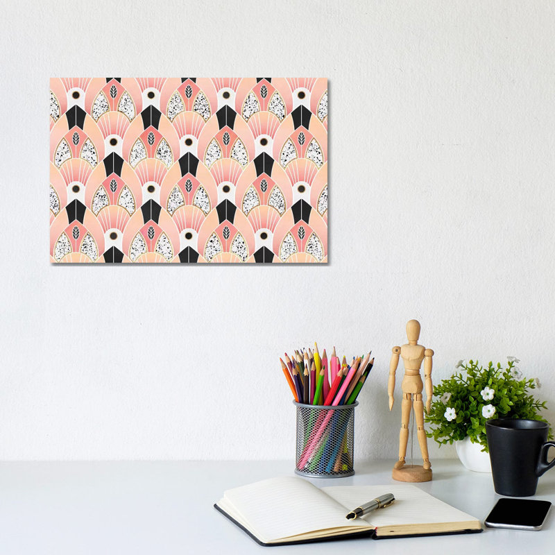 «Blush Deco» par Elisabeth Fredriksson - Reproduction d'art graphique sur papier encadré, Toile tendue, Pas de tapis