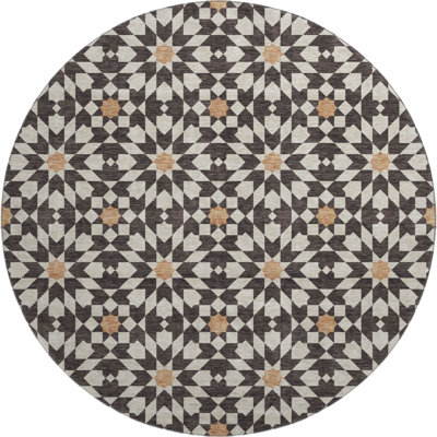 Premium Machine Washable Tweedy Charcoal Rug