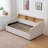 Guinette Upholstered Twin Daybed with Trundle and Headboard Shelf-338878676