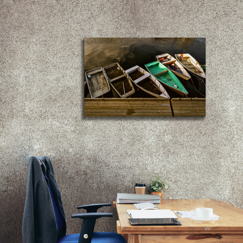 «The Green Dory» par Rick Berk, art mural sur toile, H 26 po x l 40 po
