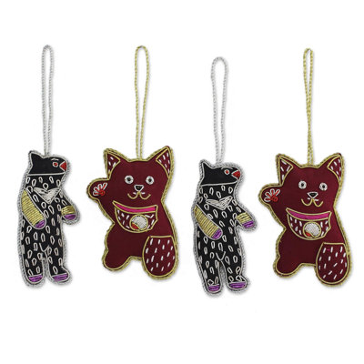 Ensemble de figurine suspendu en coton pour animaux de danse 4 pièces