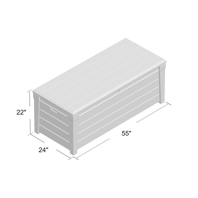 Keter Brightwood 120 Gallon Large Durable Outdoor Storage and Weather Resistant Resin Deck Box , Anthracite Gray