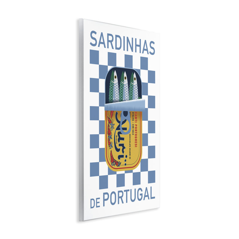Art mural sur plaque de sardines portugaises par Victoria Barnes, H 19 po x l 13 po