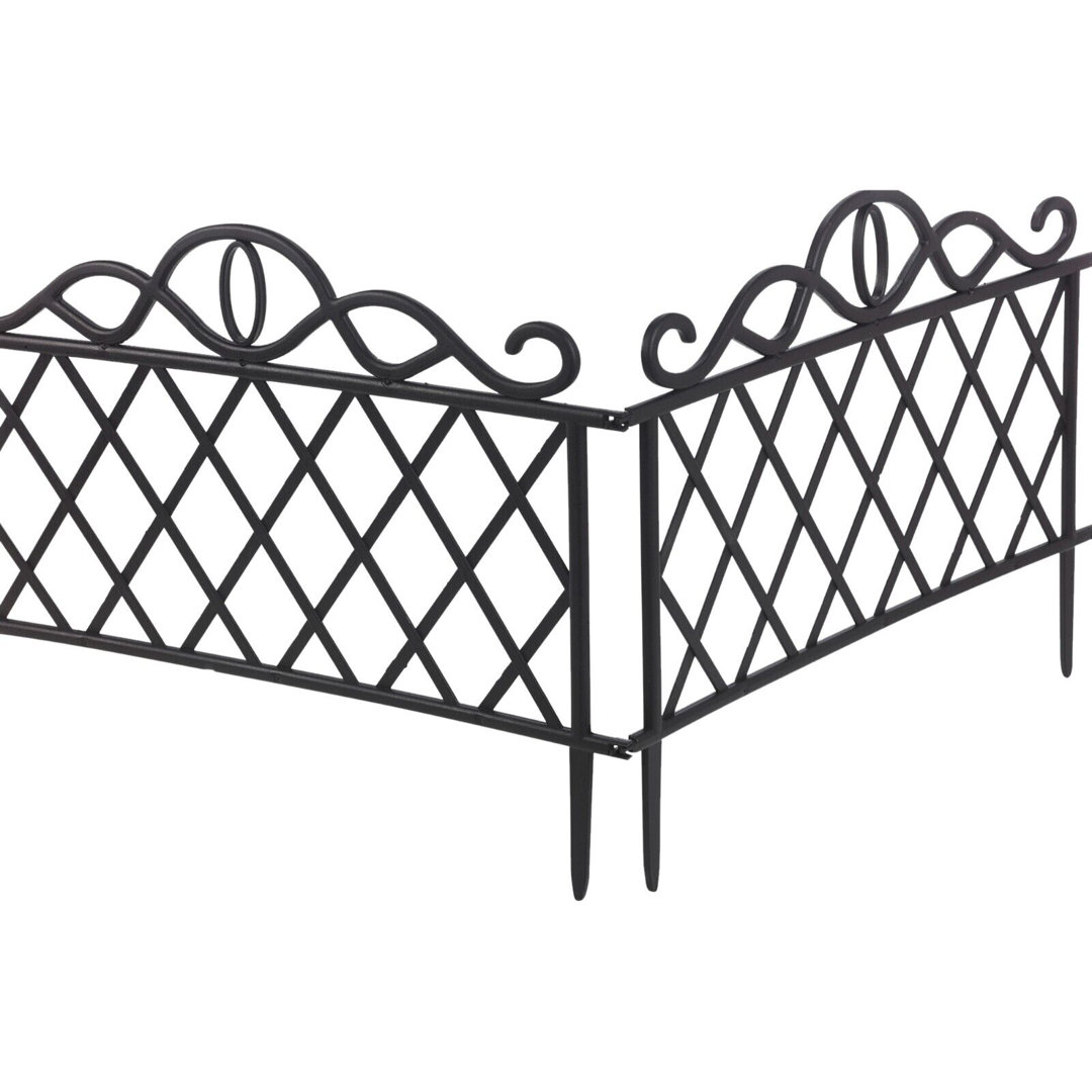 Aniweta 1/2/3 x 5pc Black Decorative Garden Border Lattice Trellis Fence Outdoor Panels
