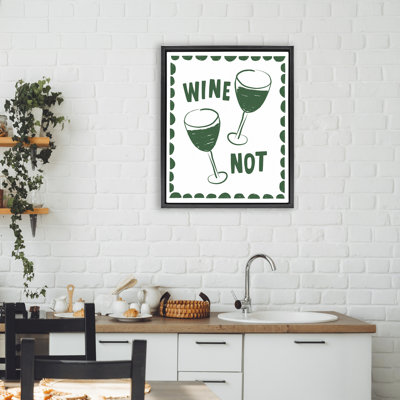 Green White Wine Not Floating Frame, design by Heather Dutton