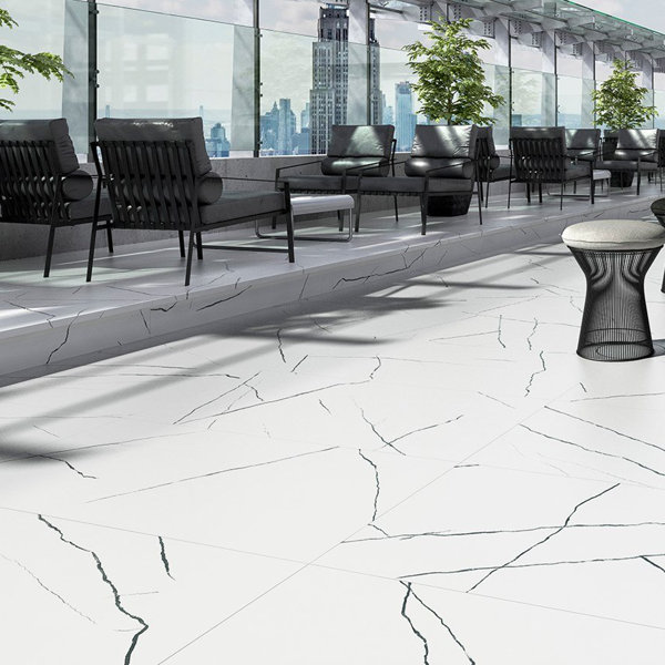 24" x 48" Porcelain Markina Marble Look Outdoor Tile
