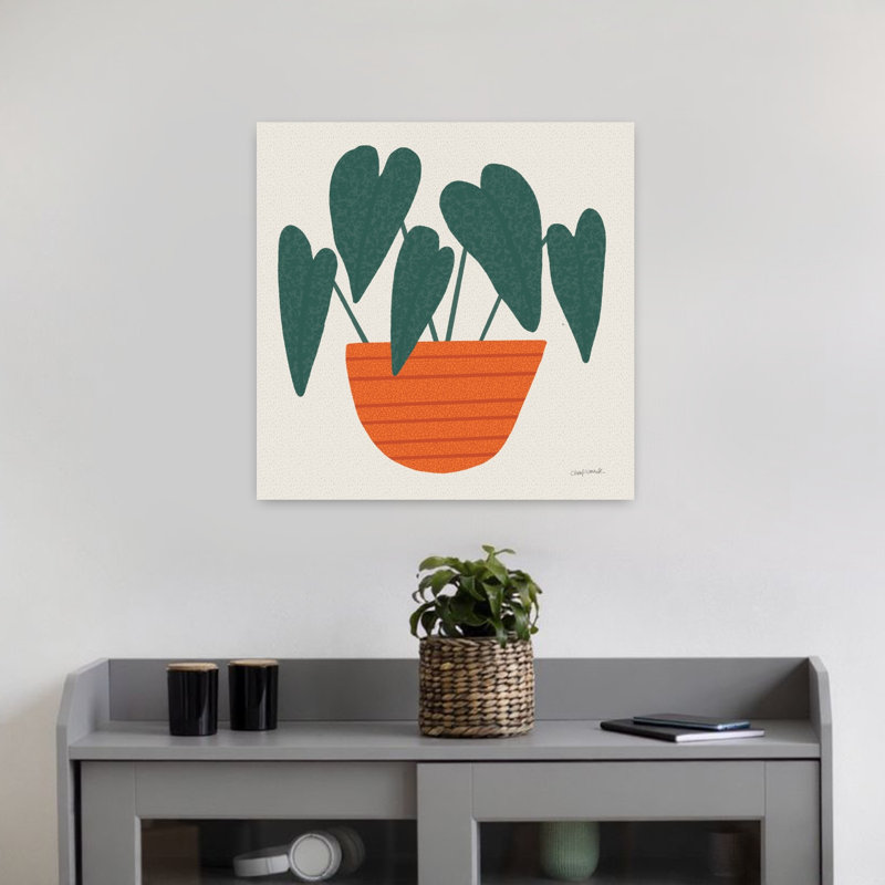 Art mural plante en pot, H 18 po x l 18 po