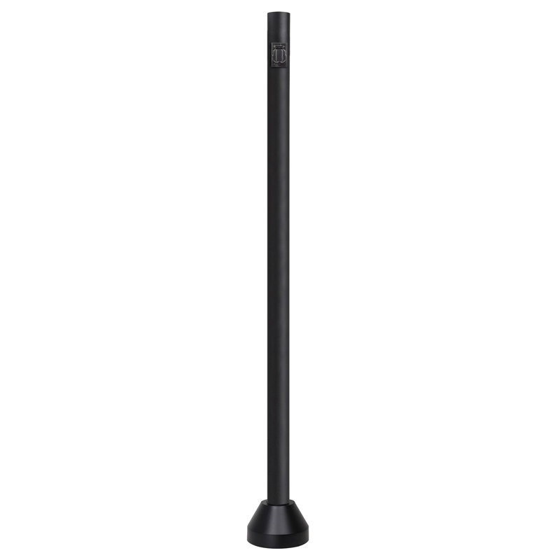 Solus 6 ft. Surface Mount Lamp Post with Convenience Outlet and Aluminum Base Cover, Black