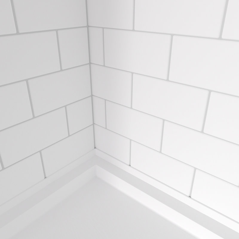 Encadrement de panneau de douche 60 po x l 32 po x P 96 po, blanc uni, à installation rapide et découpable, d'une épaisseur de 0,197 po