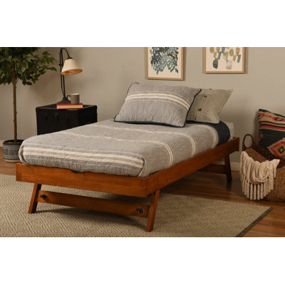 Lynnfield Updike Twin Solid Wood Pop Up Trundle, Mattress Not Included