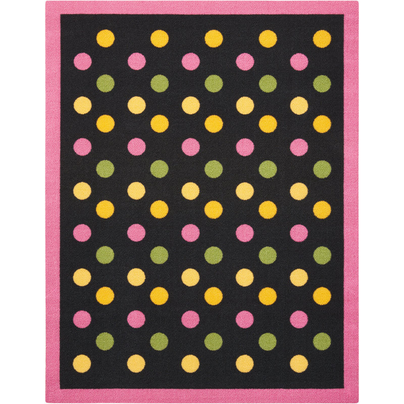 Resaca Rectangle Polka Dots Hand Loomed Polyester Rug