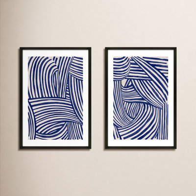Blue Waves 2-Piece Painting Set