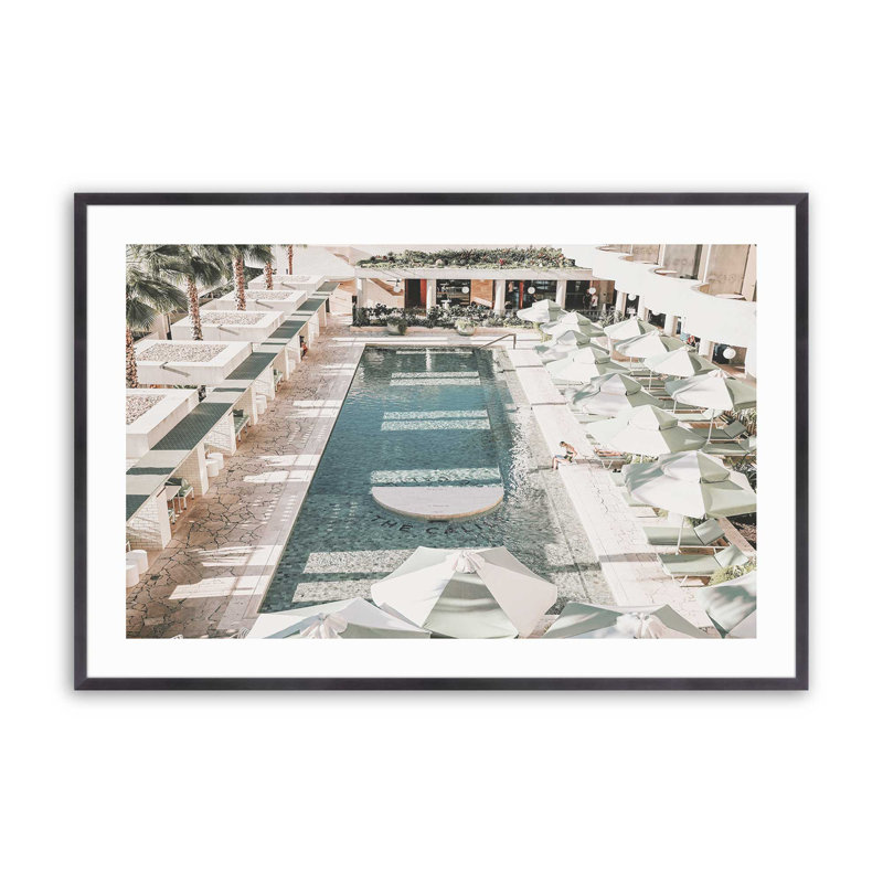 Imprimé Sunlit Retreat, H 12,25 po x l 15,25 po x P 1,25 po, Cadre simple en zinc patiné