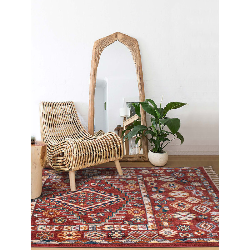 Viergeline Oriental Machine Made Indoor / Outdoor Area Rug, Rectangle 6'6" x 9'6"