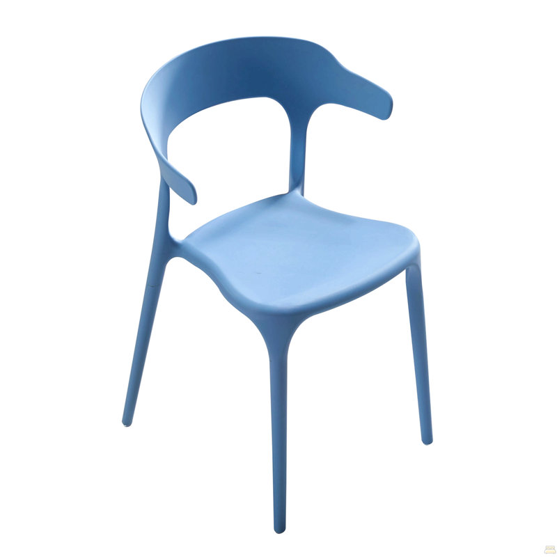 Ensemble de 4 chaises empilables en plastique, Bleu