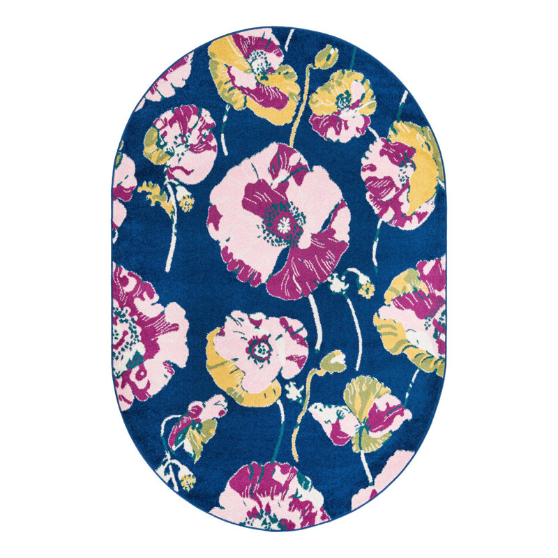 Bloom Floral Indoor Rug, Oval 6' x 9'