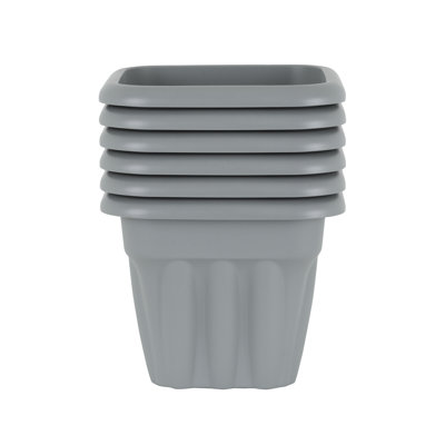Wham Vista 25cm Square Planter Pack of 6 Upcycle Grey