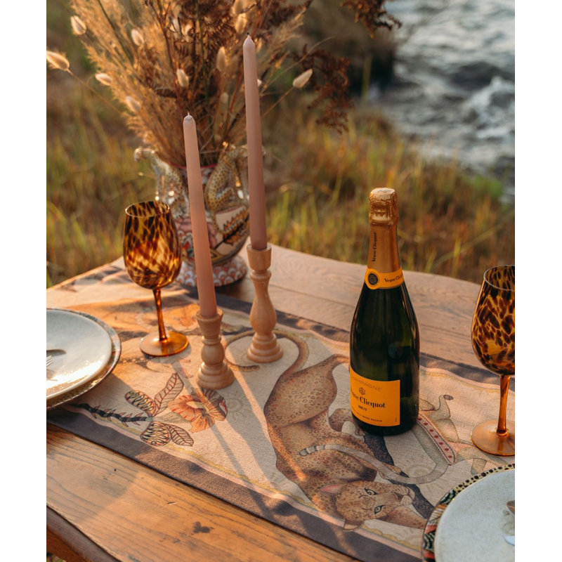 Monkey Tales Table Runner - Linen, 94" L, Stone
