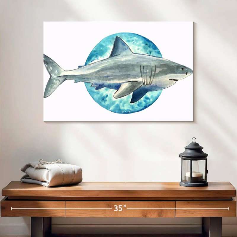 Watercolor Shark, 16" H x 24" W