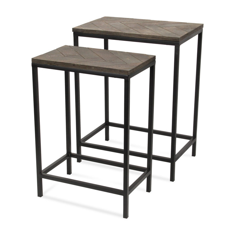 Arsenault Solid Wood Top Nesting Tables, Brown