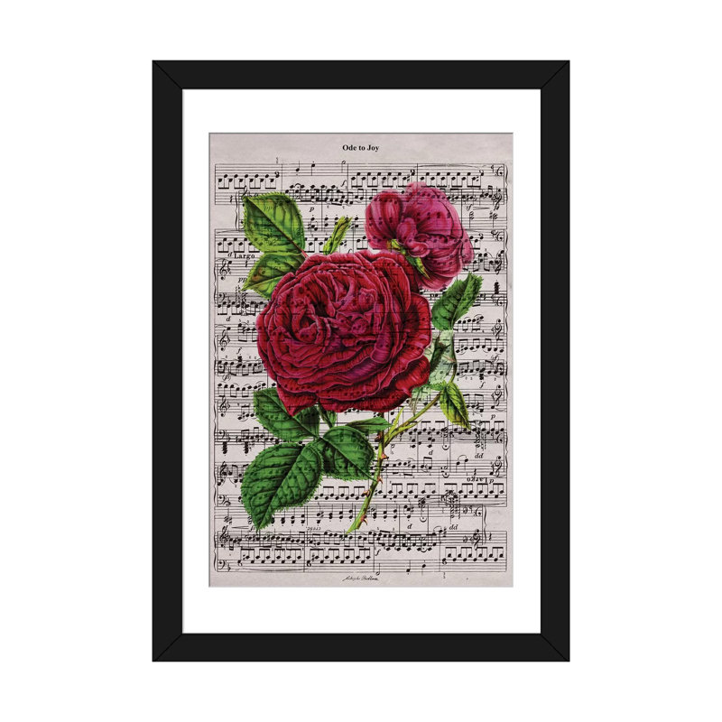 «Ode to Joy», impression sur toile, Papier beaux-arts encadré noir, Blanc, H 32 po x l 24 po x P 1 po