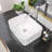 16 Inch Topmount Rectangular White Bathroom Ceramic Vessel Sink 