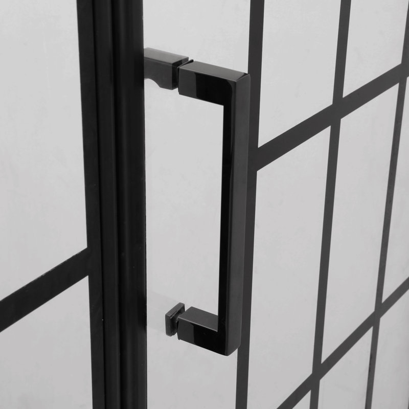 Porte de douche l 40 po x H 72 po Pivot (10 mm), conception à entrée ouverte en noir mat