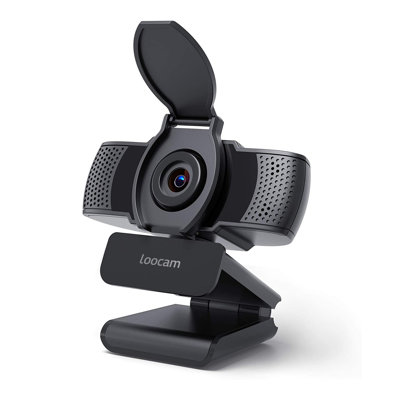 LOOCAM 1080P HD Webcam With Microphone, 360-Degree, Computer Web Camera With USB Plug And Play