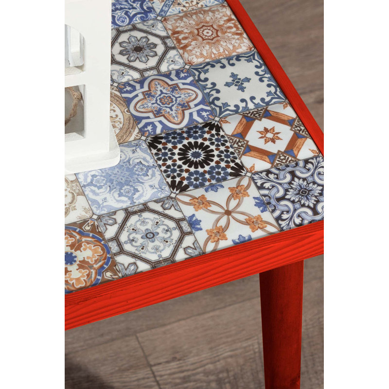 Erast Handcrafted Coffee Table, Red