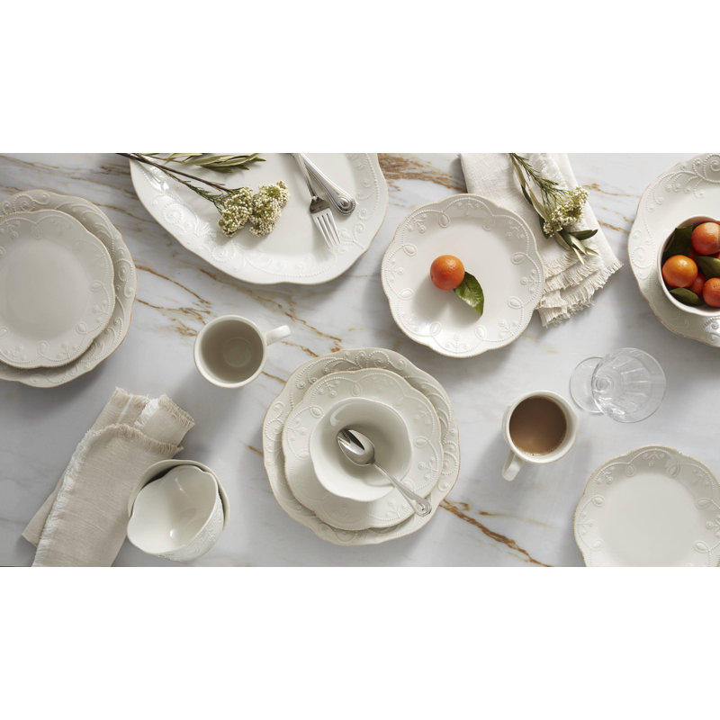 French Perle 4-Piece Dinner Plate Set