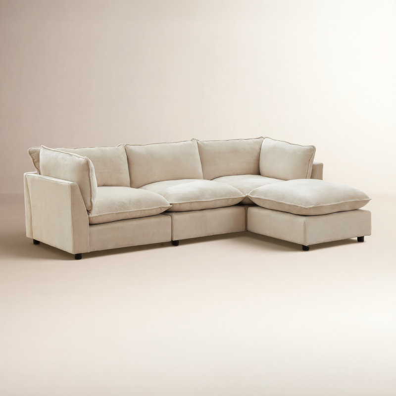 Eagan 106" 4 - Piece Modular Sectional, Chenille beige