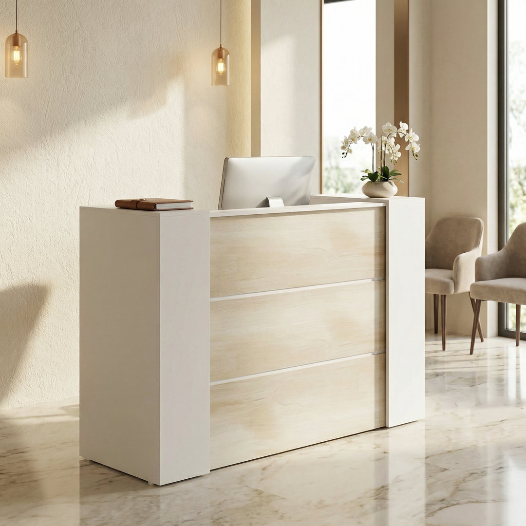 Danzo Rectangle Solid + Manufactured Wood Reception Desk Ebern Designs
