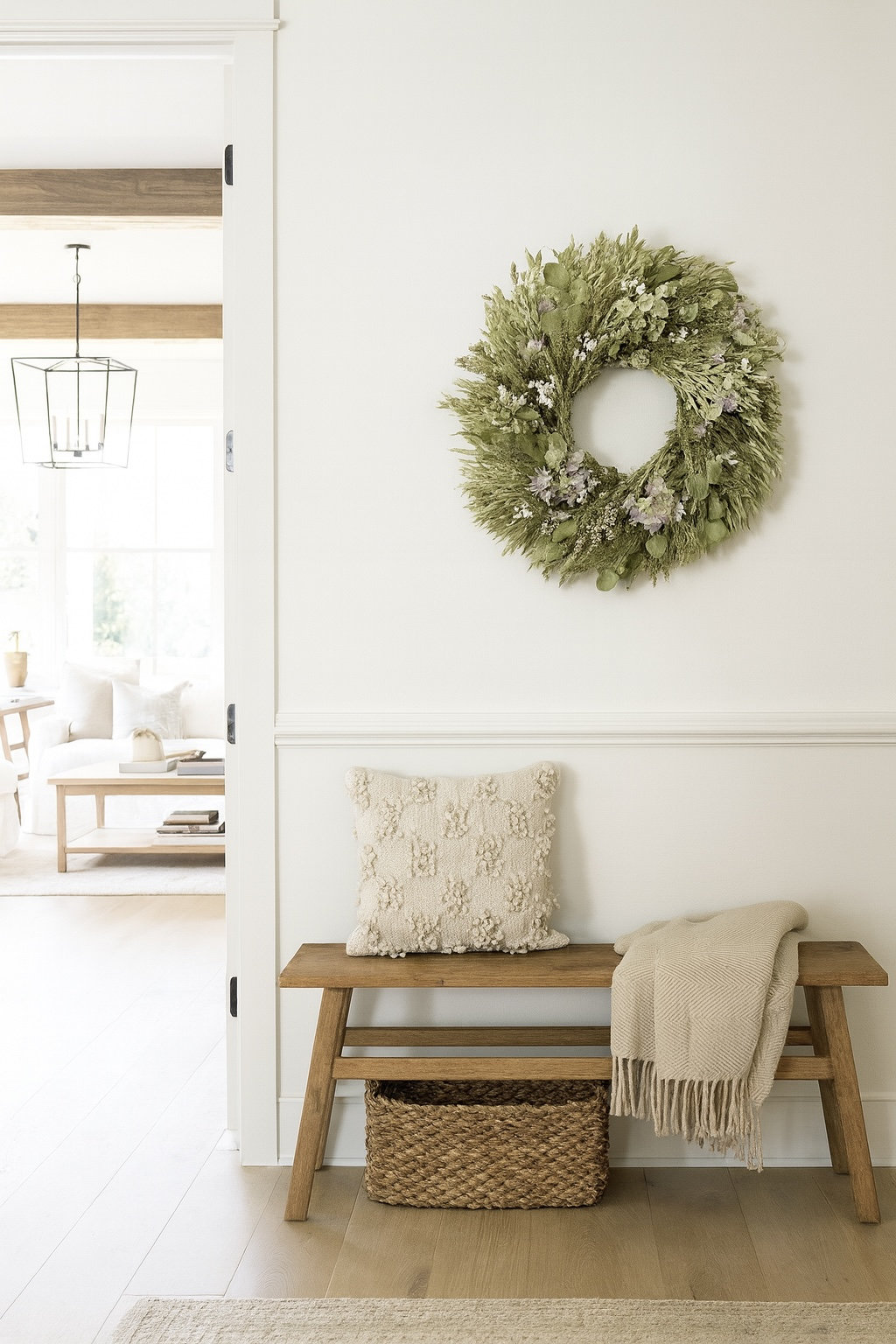 30" Handcrafted Eucalyptus Wreath, 26" W x 26" H x 6" D
